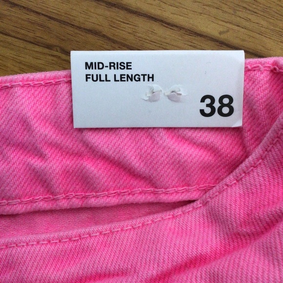 ZARA Hot Neon Pink The Boogie Pant Super Wide Leg Denim Jeans - Size 6 - Picture 11 of 13